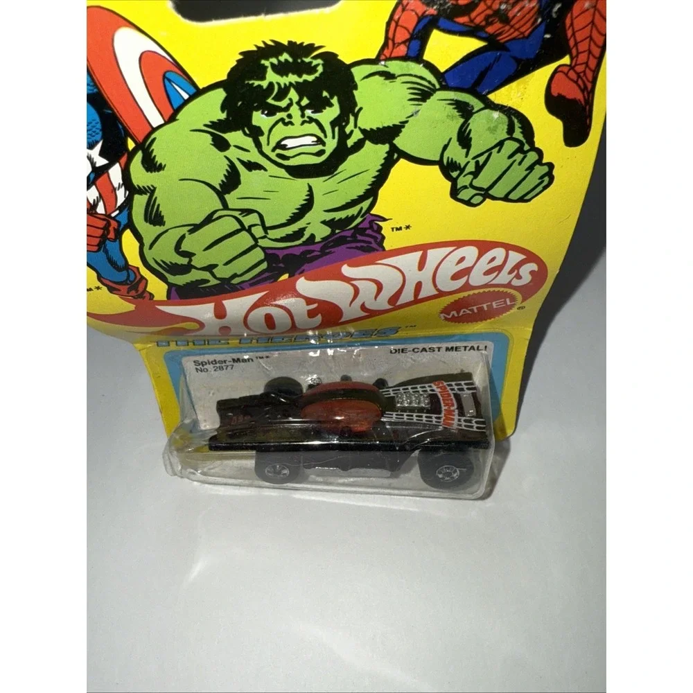 Hot Wheels Carded 1980 Spider-Man Car The Heroes‎ New Unopened Yellow Card 2877